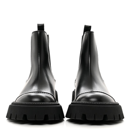 Balenciaga Jive Smooth Calfskin Logo Embossed Womens Tractor 20mm Chelsea Boots 36 Black 2 of 8