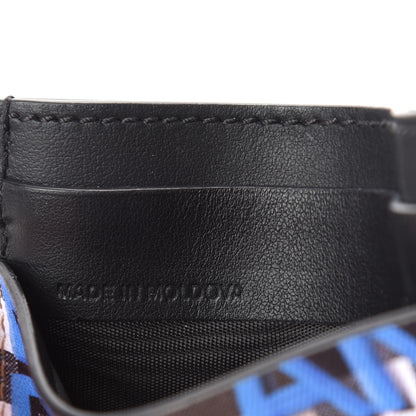 Burberry Calfskin Vintage Check Graffiti Print Card Holder Blue 7 of 8
