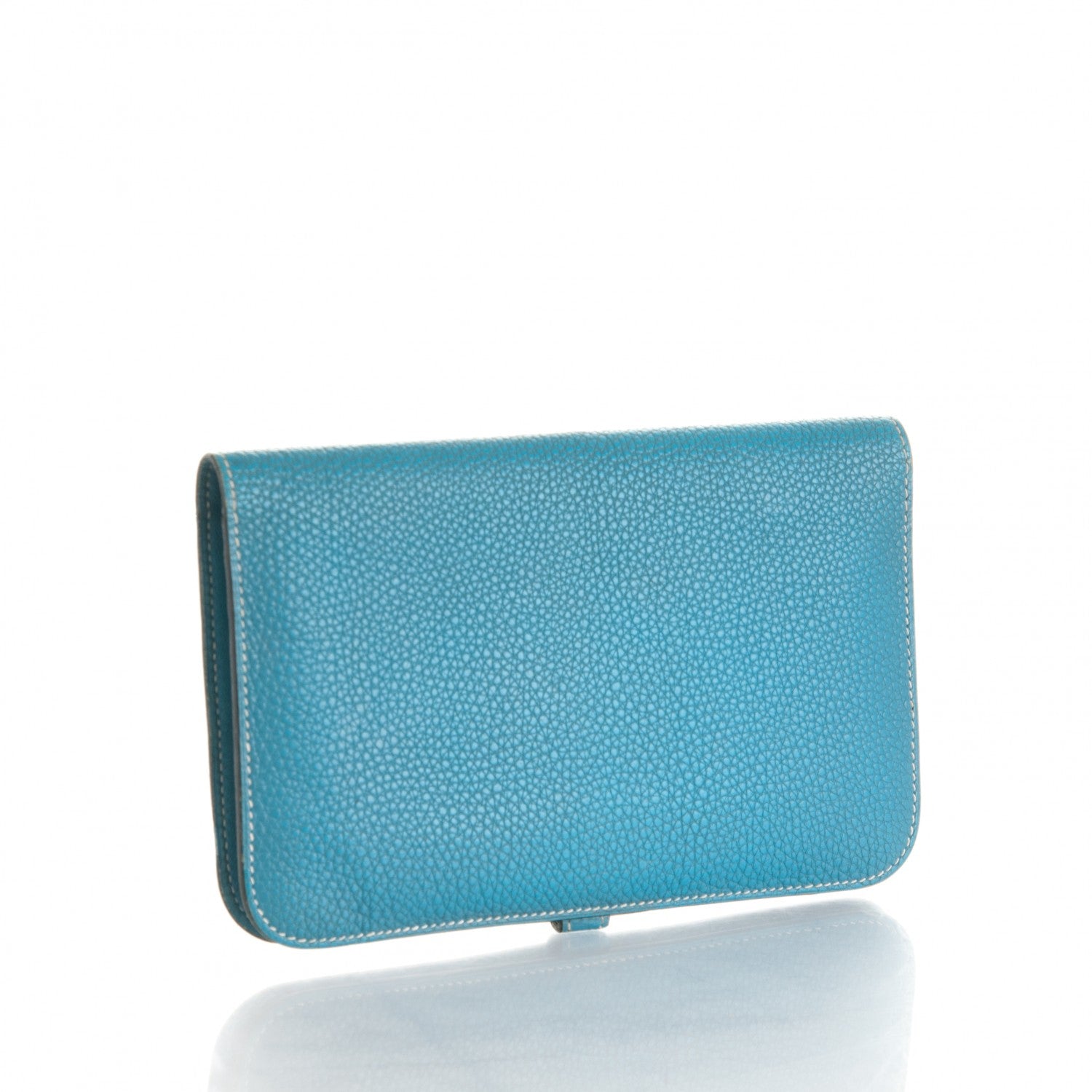 Hermes Togo Dogon Duo Wallet Blue Jean 3 of 9