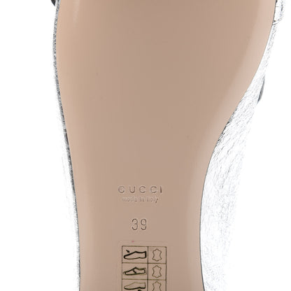Gucci Galassia GG Marmont Fringe Flats 39 Argento 7 of 9