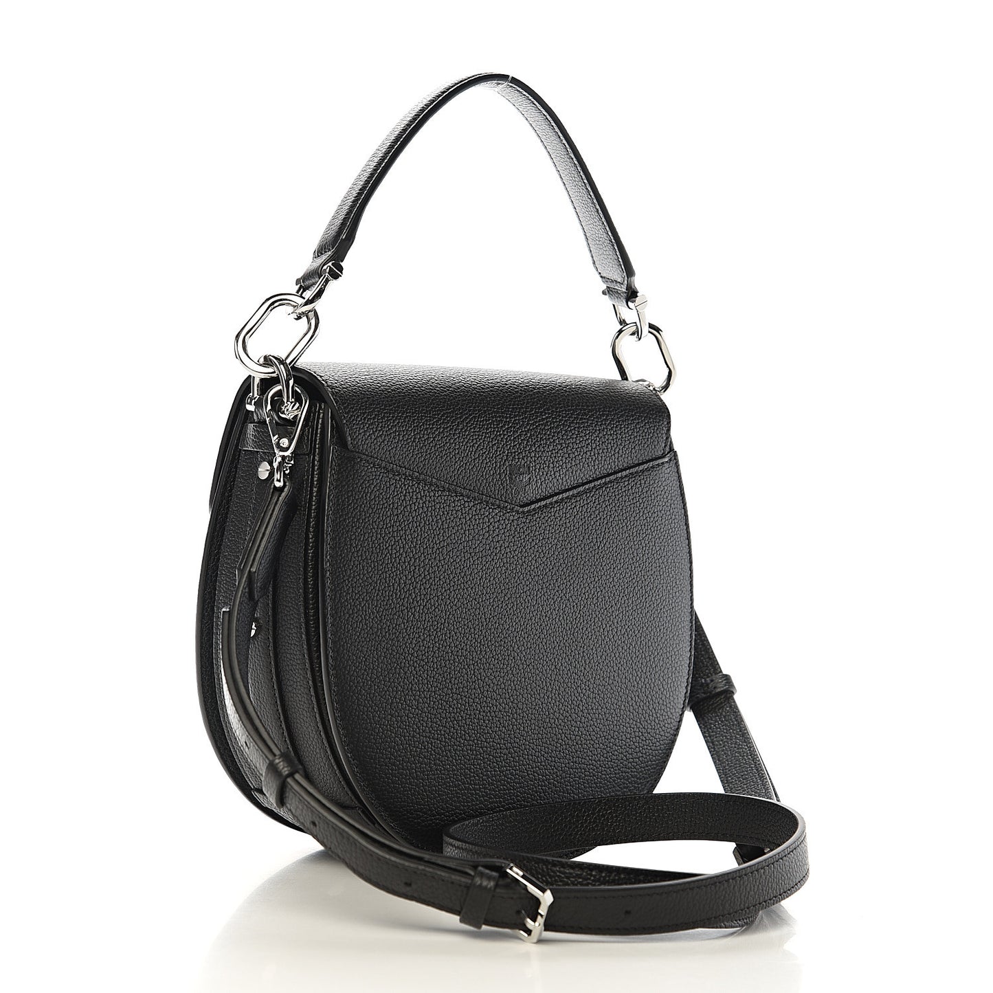 Grained Calfskin Small Patricia Shoulder Bag Black