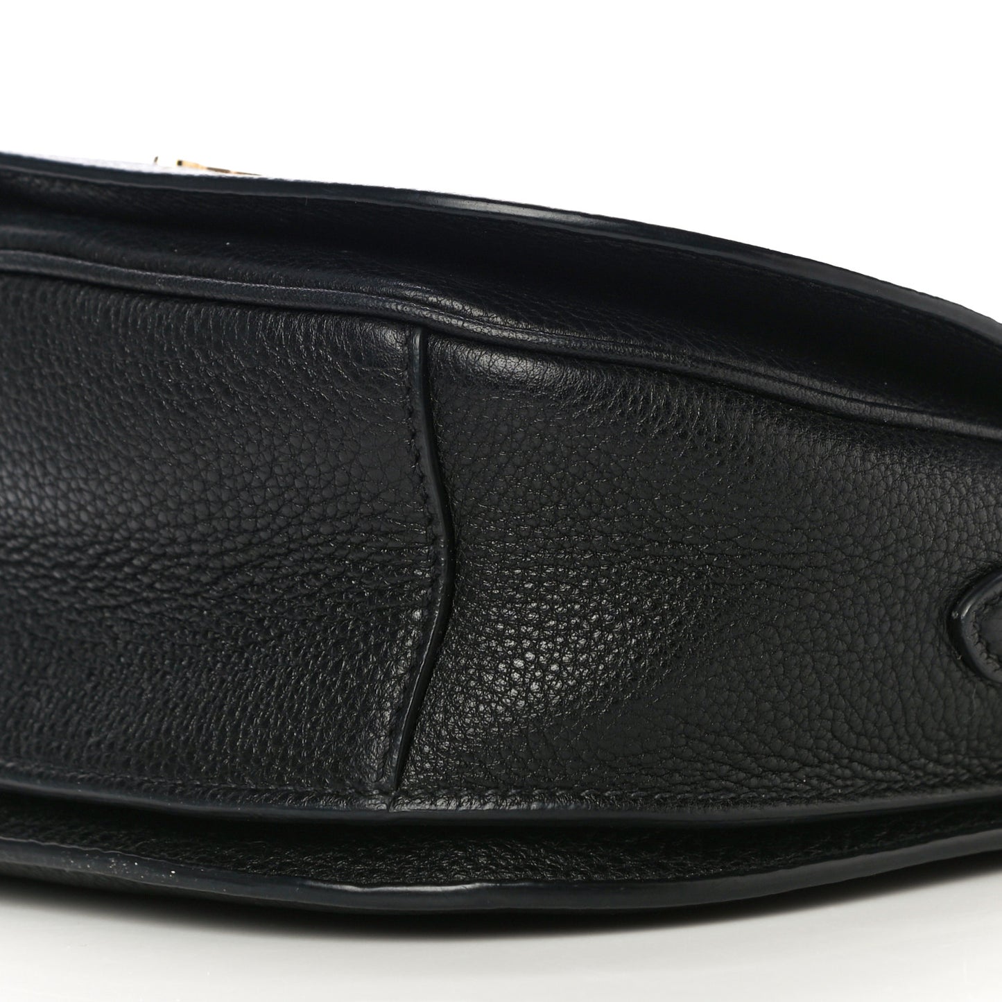 Vitello Daino Soft Shoulder Flap Bag Black