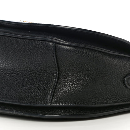 Prada Vitello Daino Soft Shoulder Flap Bag Black 9 of 9