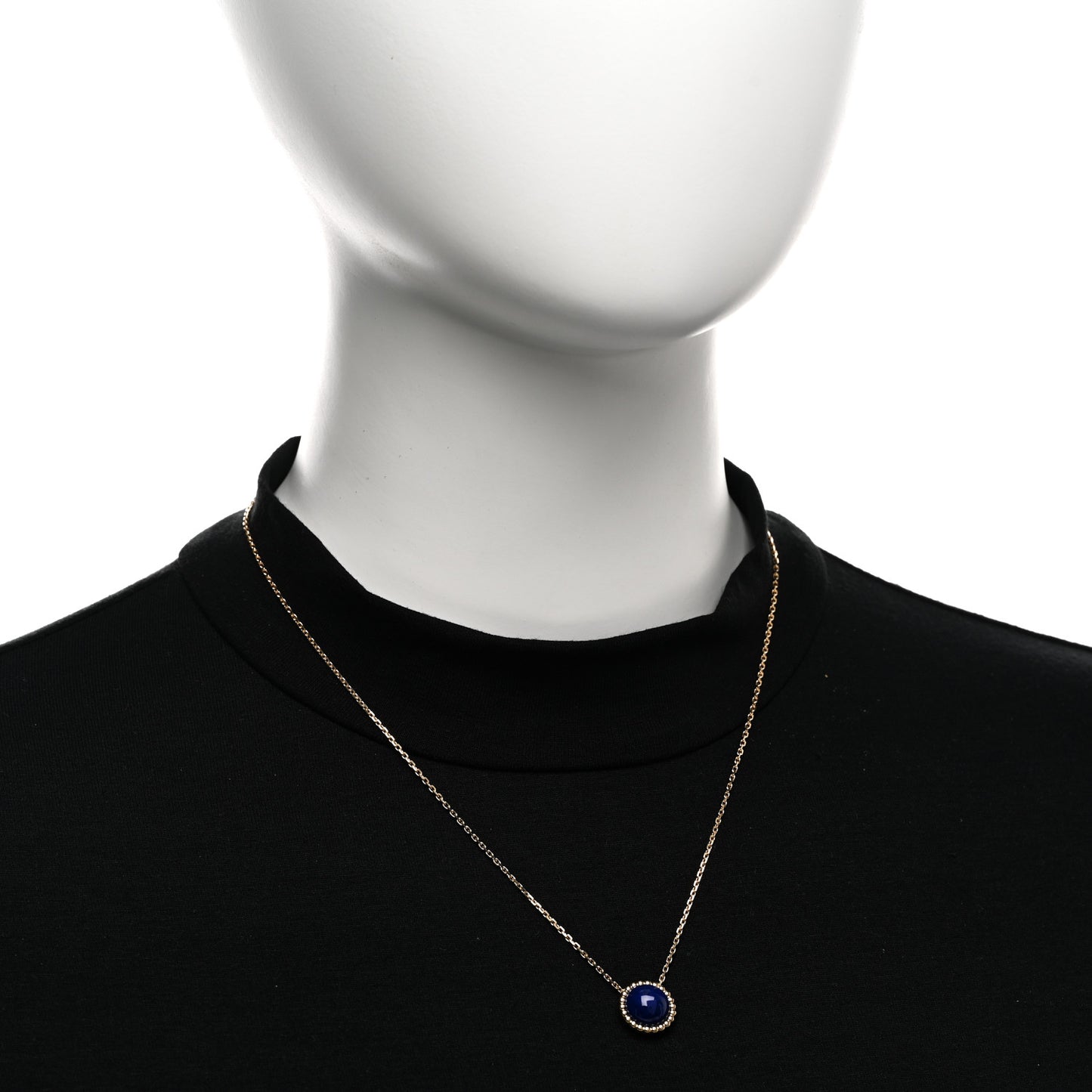 18K Yellow Gold Lapis Lazuli Perlee Couleurs Pendant Necklace