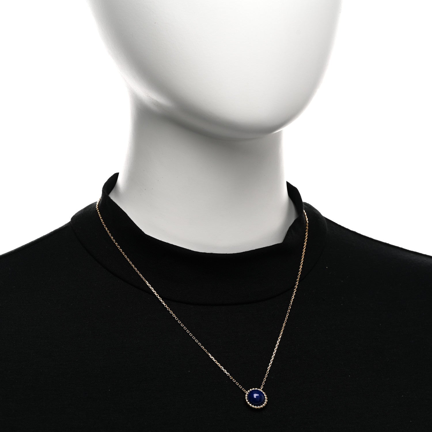 Van Cleef & Arpels 18K Yellow Gold Lapis Lazuli Perlee Couleurs Pendant Necklace 2 of 5