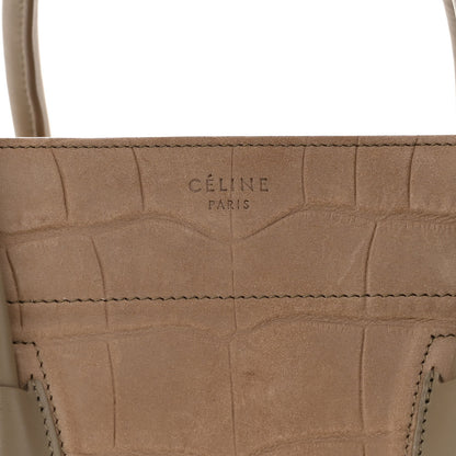 Celine Crocodile Embossed Nubuck Phantom Luggage Beige 6 of 12