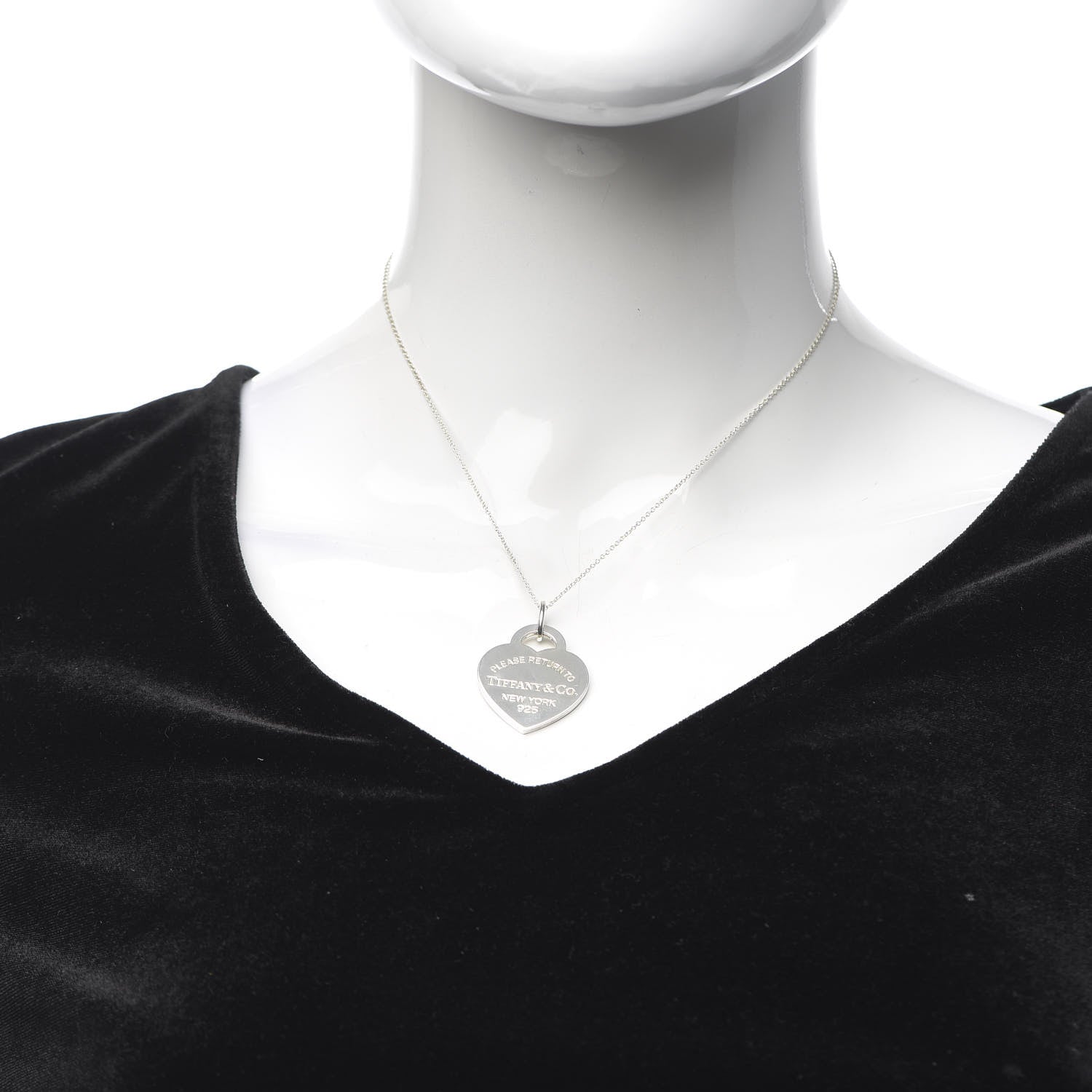 Tiffany Sterling Silver Medium Return to Tiffany Heart Pendant Necklace 2 of 5