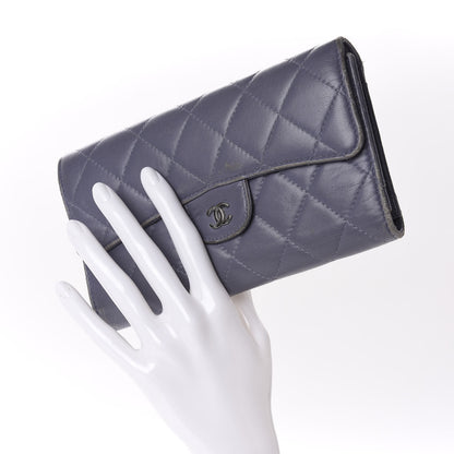 Chanel Lambskin Quilted Large Flap Wallet Purple 2 of 15