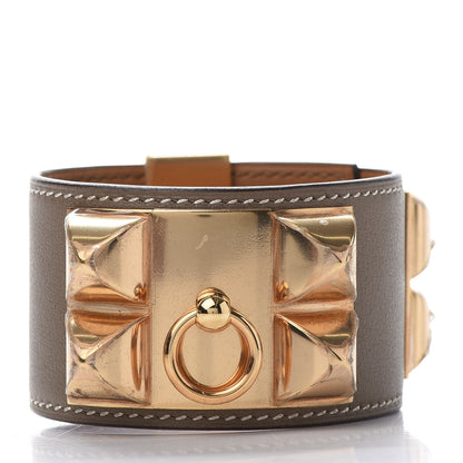 Hermes Swift Collier De Chien CDC Bracelet T2 Etain 3 of 8
