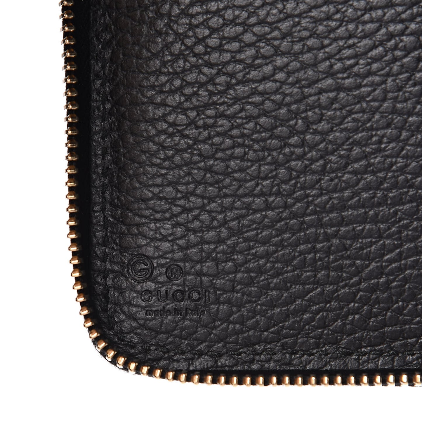 Dollar Calfskin Medium GG Zip Around Wallet Black