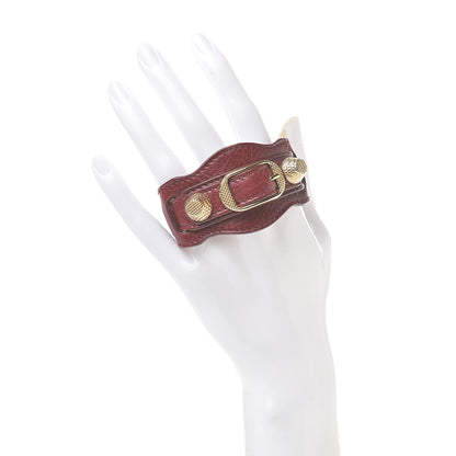 Balenciaga Agneau Arena Giant 12 Gold Hardware Bracelet S Bordeaux 2 of 4