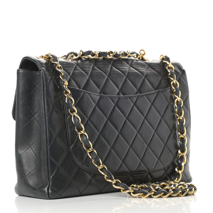 Chanel Lambskin Quilted XL Jumbo Single Flap Black 3 of 19