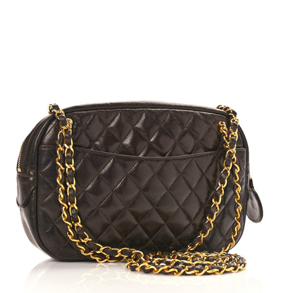 Chanel Lambskin Quilted Camera Case Brown 3 of 12