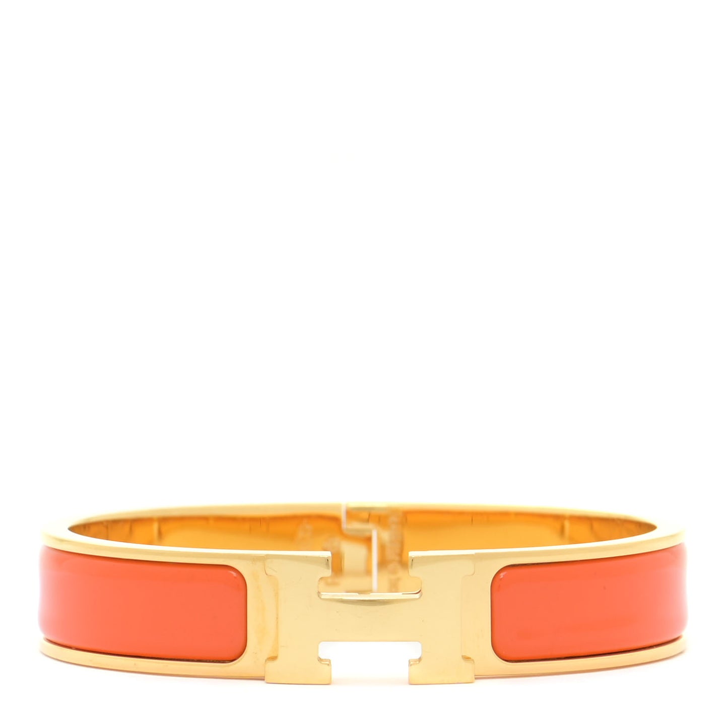 Enamel Narrow Clic Clac H Bracelet PM Orange