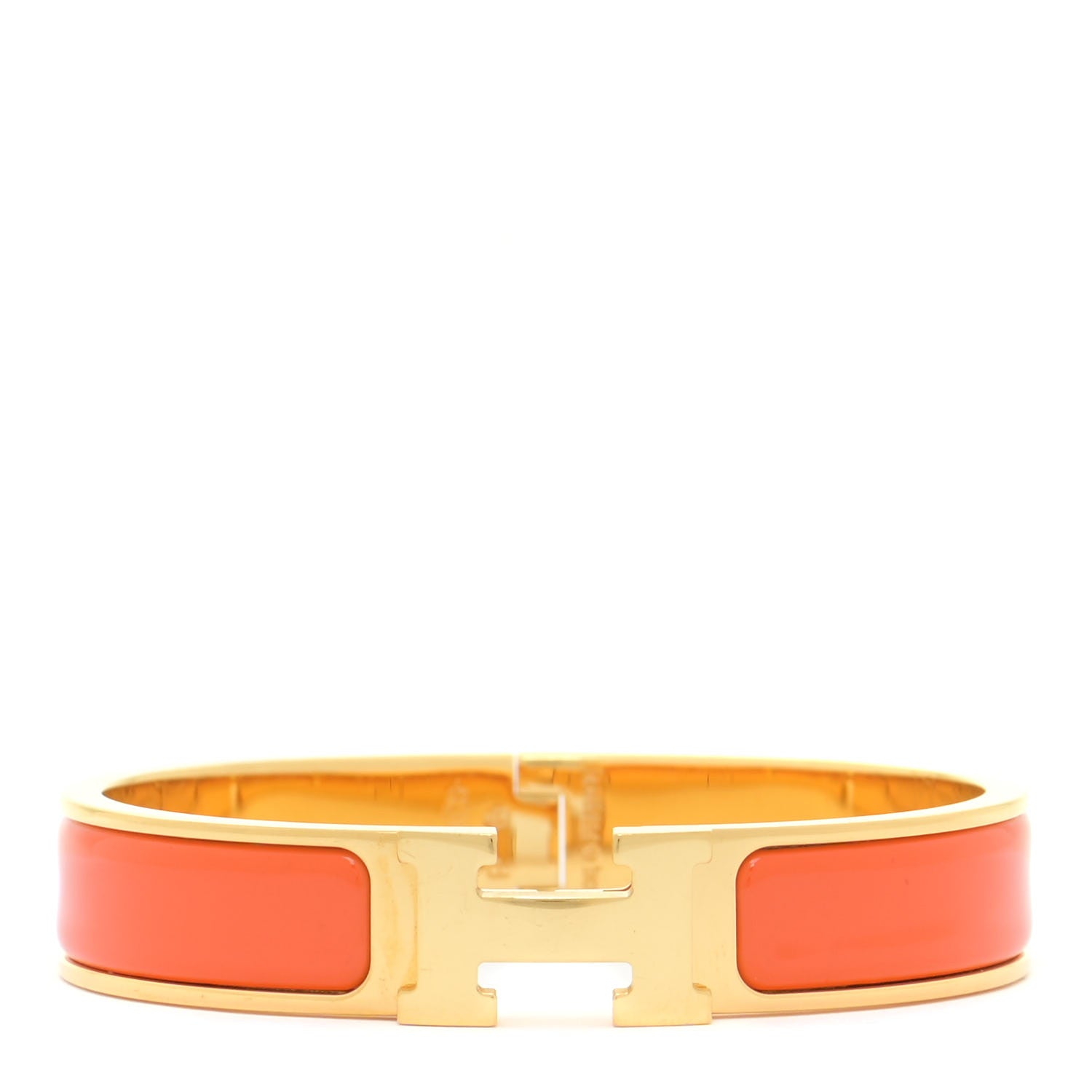 Hermes Enamel Narrow Clic Clac H Bracelet PM Orange 1 of 7