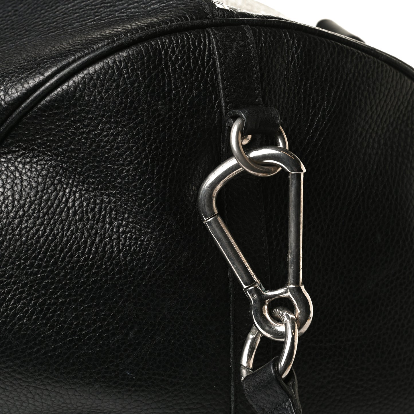 Calfskin Check Duffle Bag Black