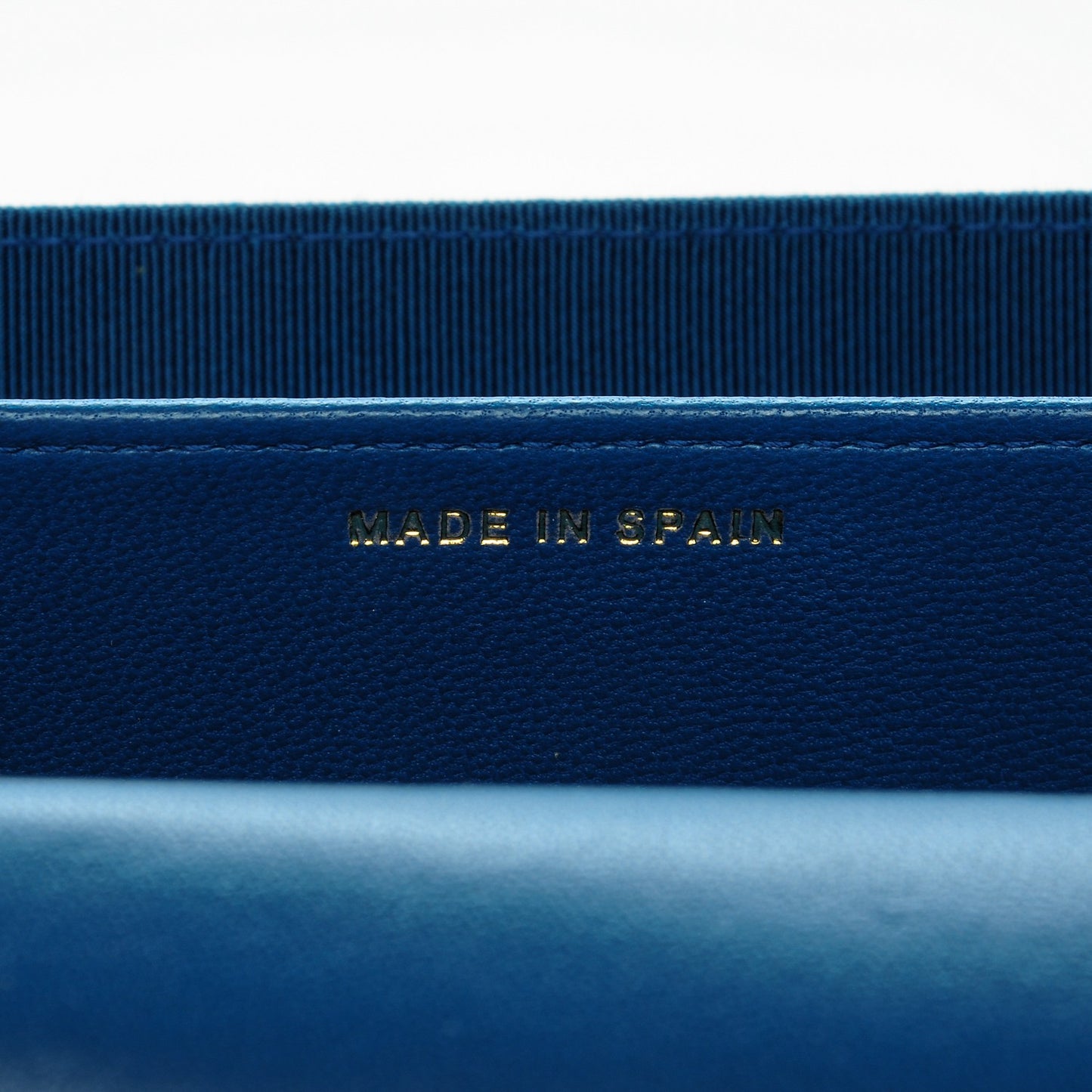 Lambskin Quilted Card Holder Blue