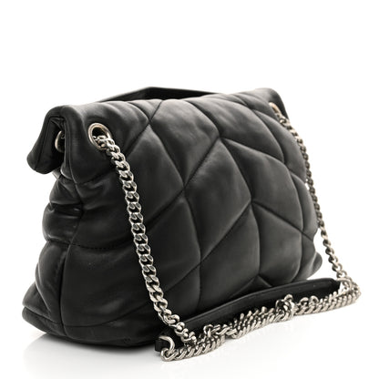Saint Laurent Lambskin Quilted Small Loulou Puffer Monogram Chain Satchel Black 3 of 15