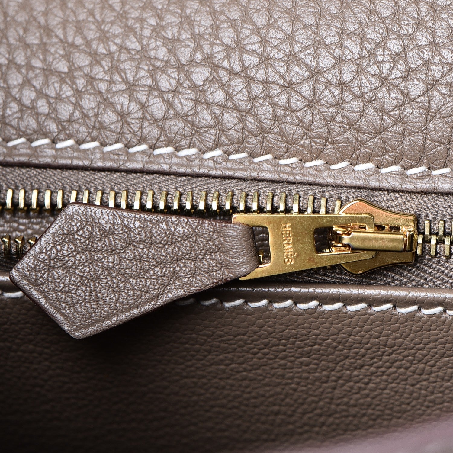Hermes Taurillon Clemence Kelly Retourne 28 Etoupe 16 of 37