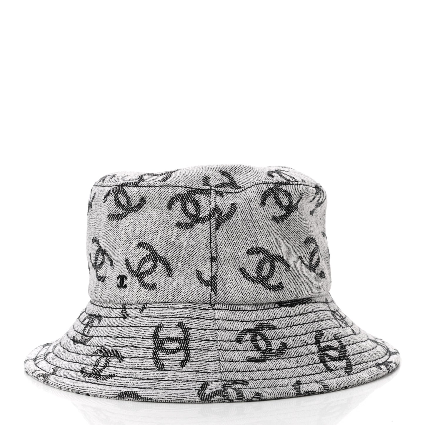 Denim CC Bucket Hat M White Black