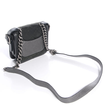 Chanel Iridescent Calfskin Back To School Mini Crossbody Flap Anthracite 4 of 20