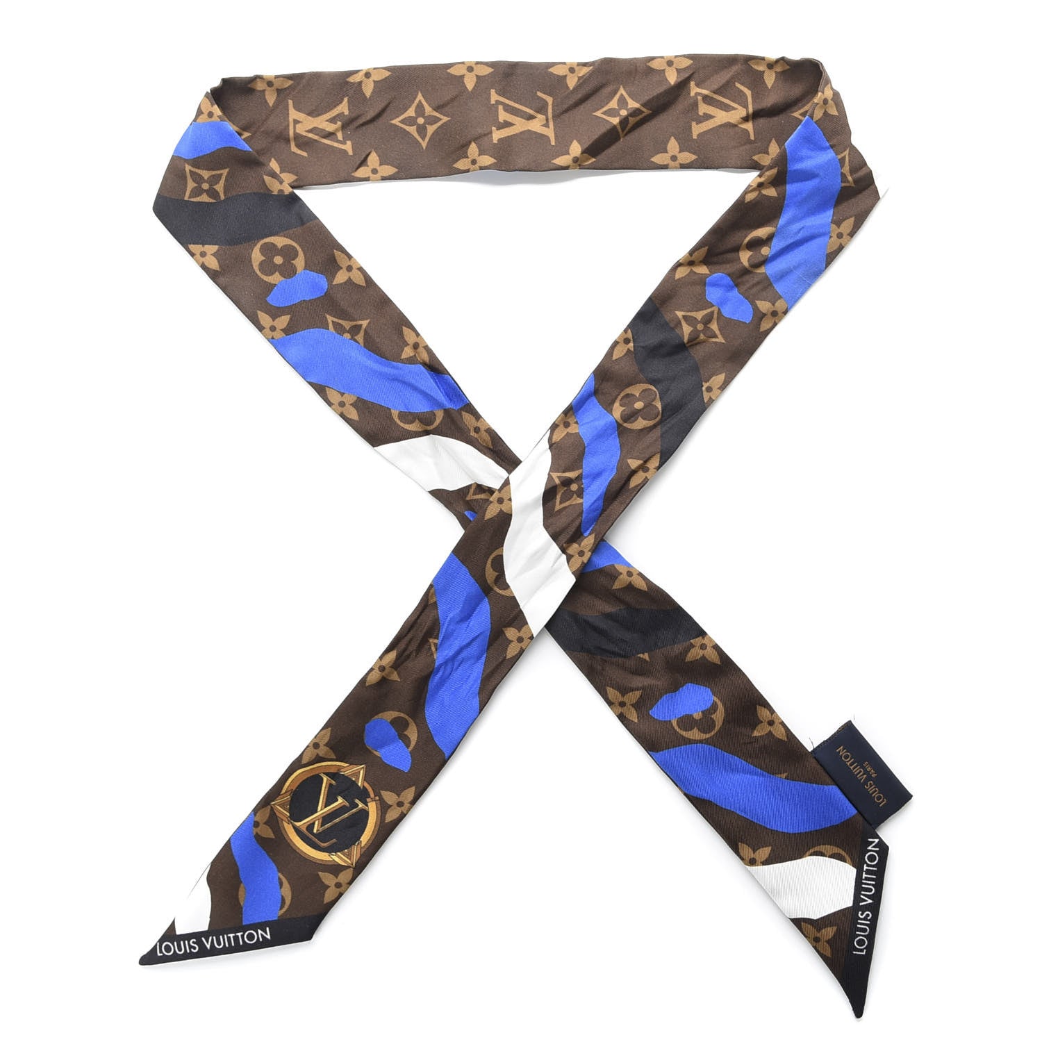 Louis Vuitton X LOL Silk Monogram BB Bandeau Blue Silver 1 of 3