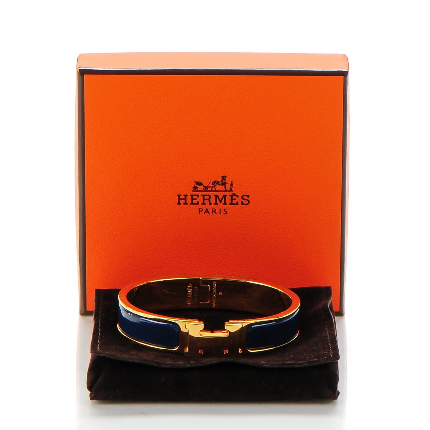 Enamel Narrow Clic Clac H Bracelet PM Indigo