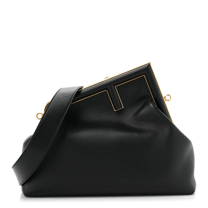 Fendi Shiny Nappa Medium Fendi First Black 1 of 12