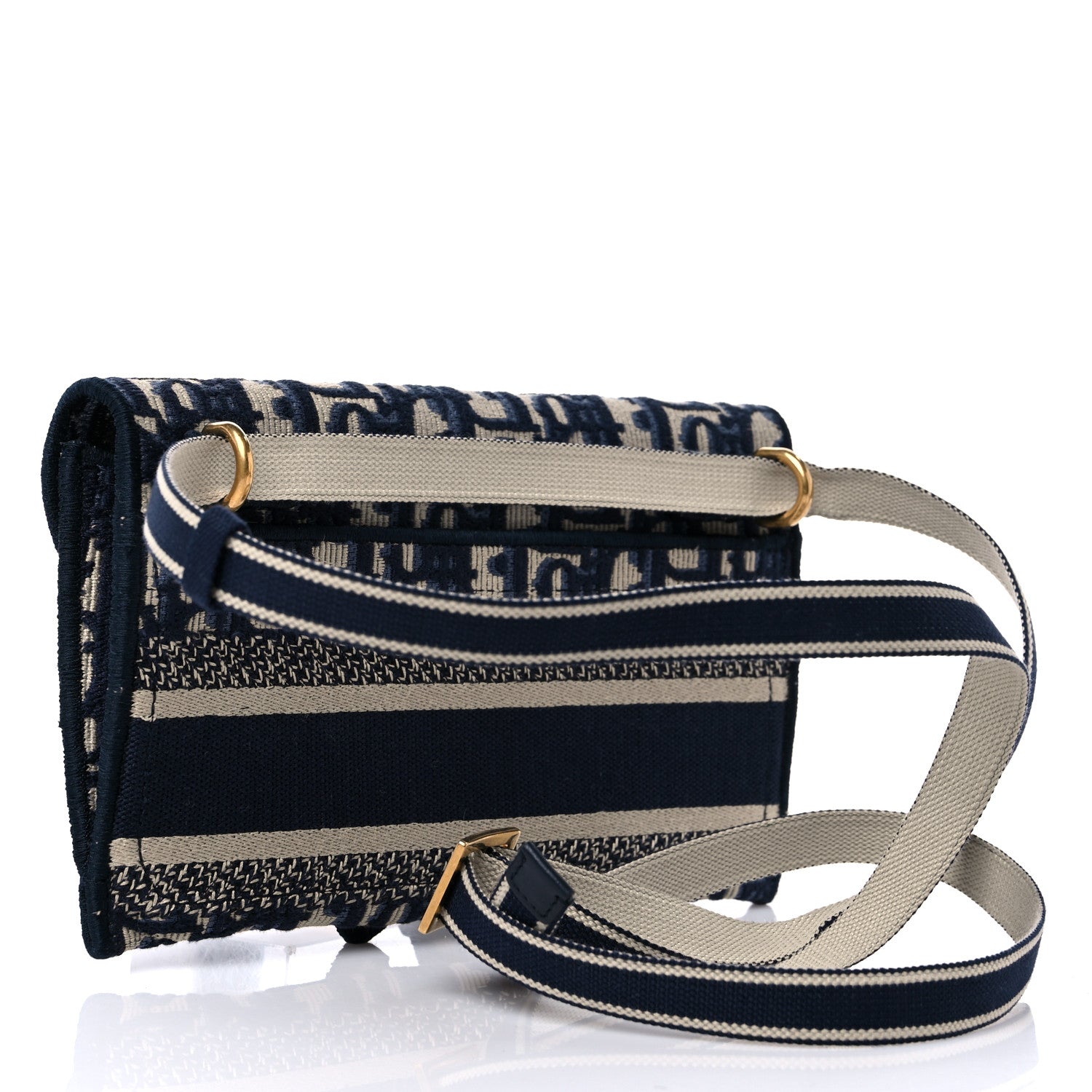 Christian Dior Oblique Slim Saddle Pouch Blue 3 of 11