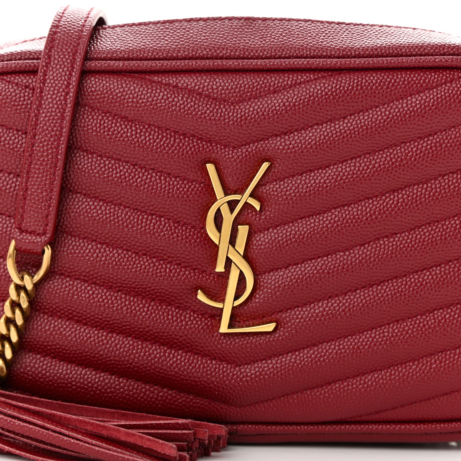 Saint Laurent Grain De Poudre Matelasse Monogram Mini Lou Camera Bag Opyum Red 8 of 10