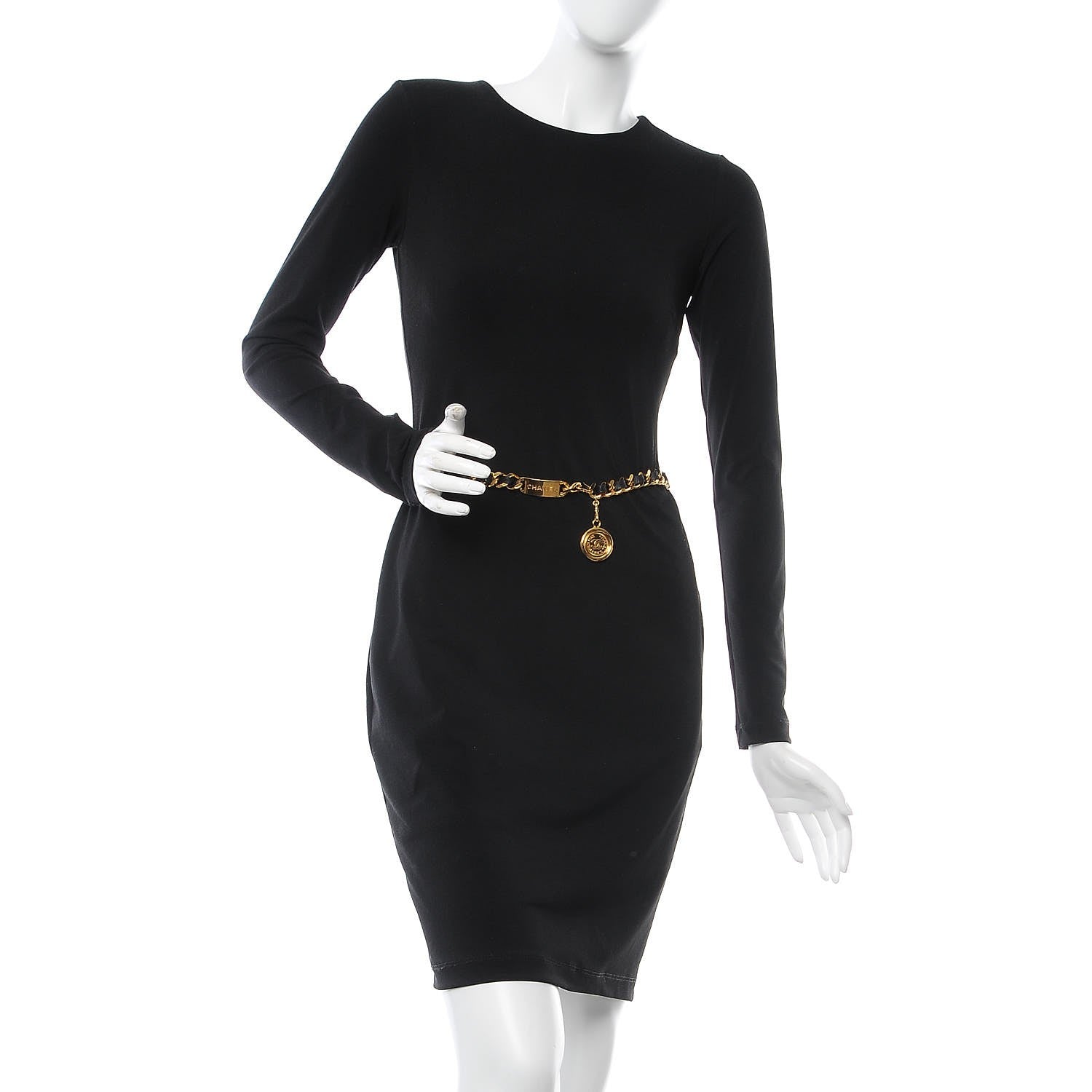 Chanel Lambskin Chain CC Medallion Belt Black Gold 2 of 6