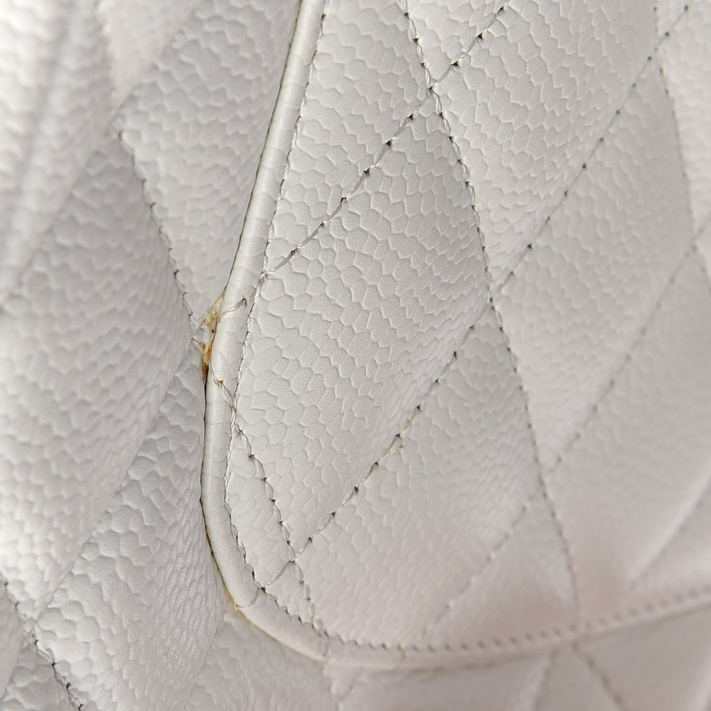 Caviar Quilted Jumbo Single Flap White