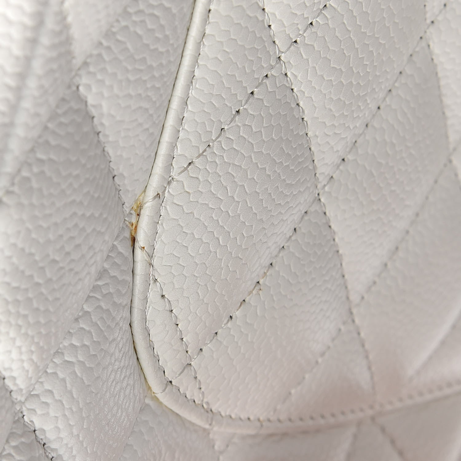 Chanel Caviar Quilted Jumbo Single Flap White 11 of 12