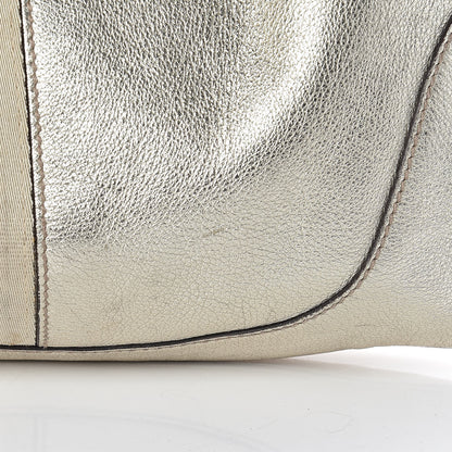 Gucci Metallic Calfskin Web Medium Jackie O Bouvier Hobo Gold 11 of 15