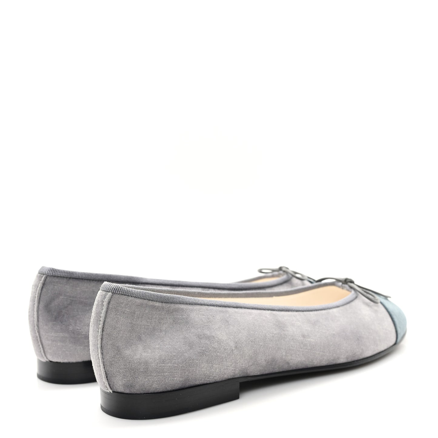 Velvet Cap Toe Ballerina Flats 39 Grey Green