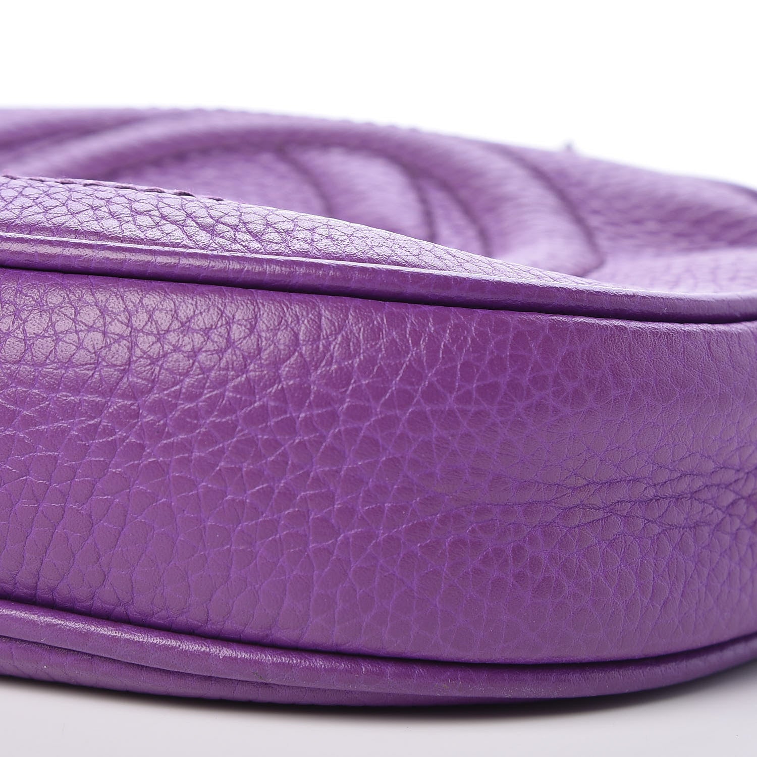 Gucci Pebbled Calfskin Mini Soho Chain Bag Shine Purple 10 of 10