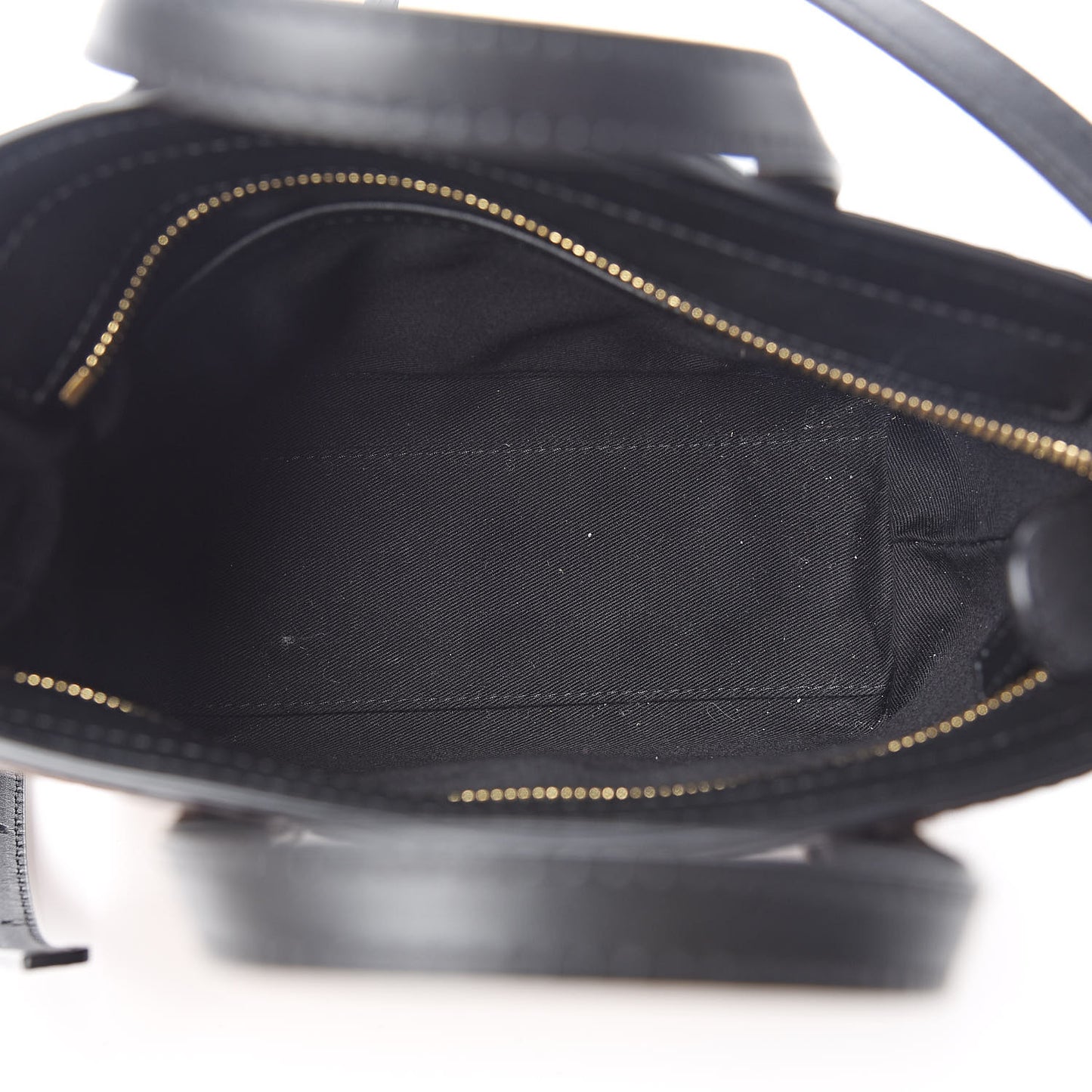 Visetos Mini Anya Top Zip Shopper Tote Black Cognac