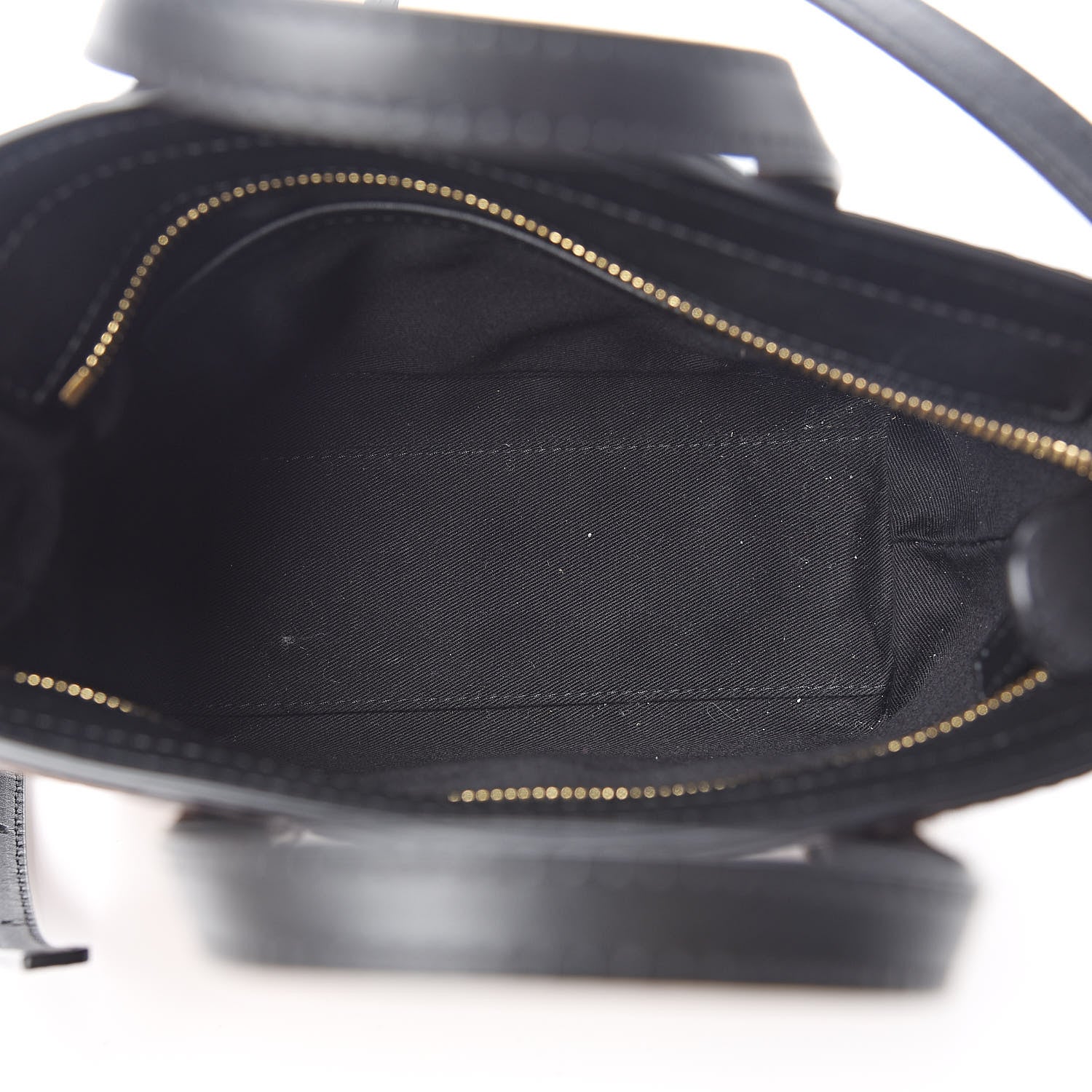 MCM Visetos Mini Anya Top Zip Shopper Tote Black Cognac 5 of 10
