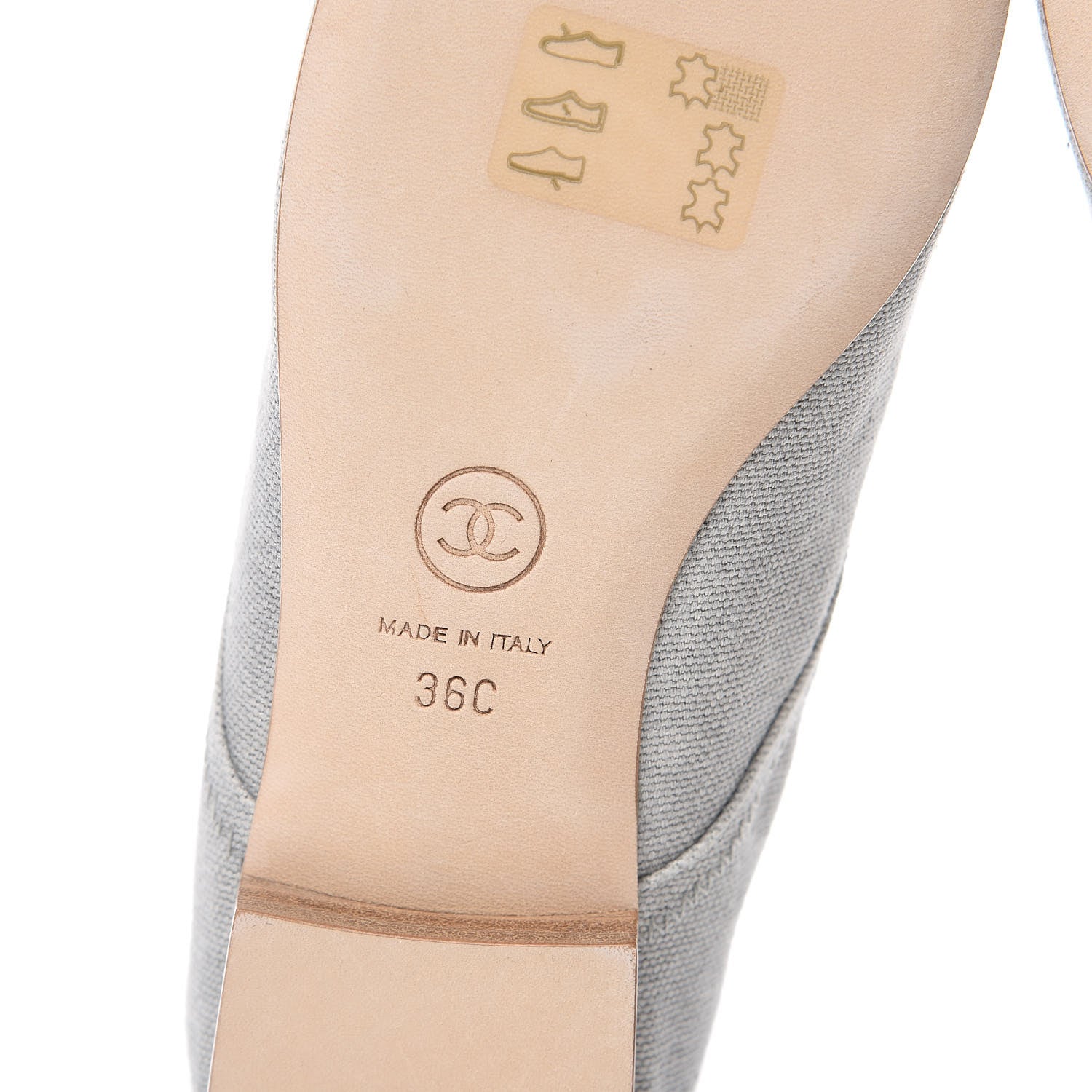 Chanel Washed Toile Snakeskin Cap Toe CC Lace Up Flats 36 Grey 6 of 12