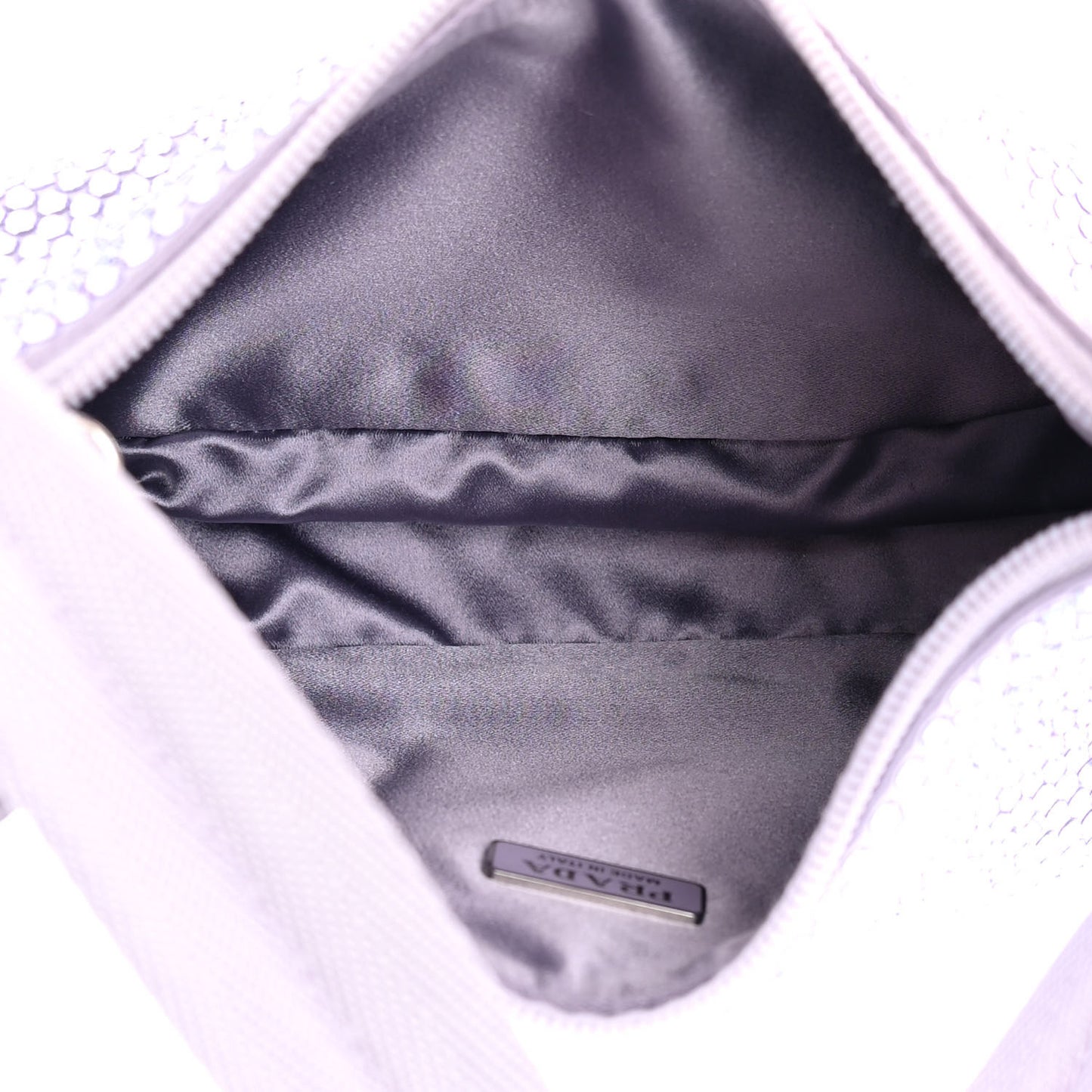 Satin Crystal Mini Re-Edition 2000 Bag Glicine