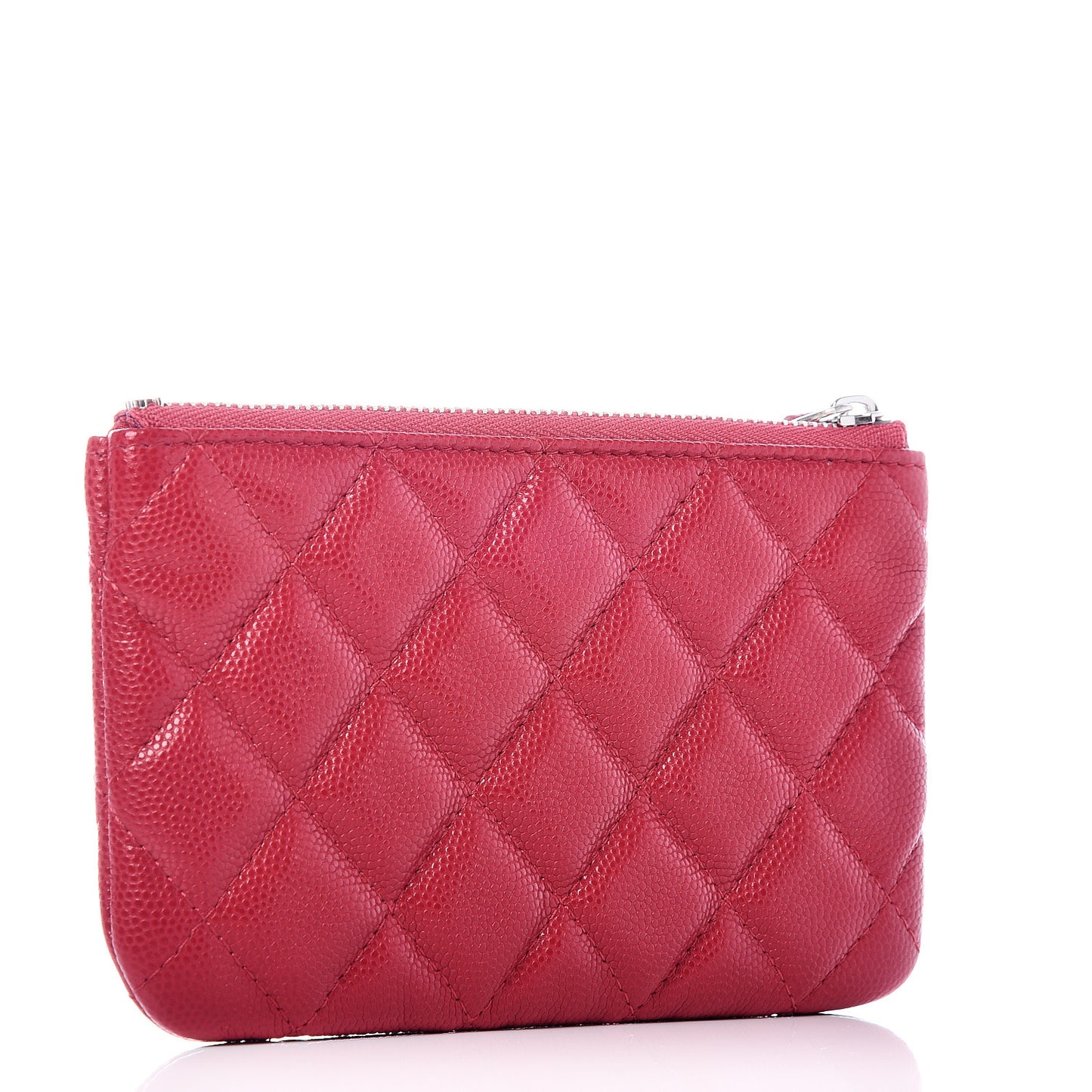 Caviar Quilted Small Cosmetic Case Dark Red