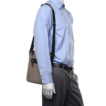 Gucci GG Supreme Monogram Flat Messenger Bag Black 2 of 10