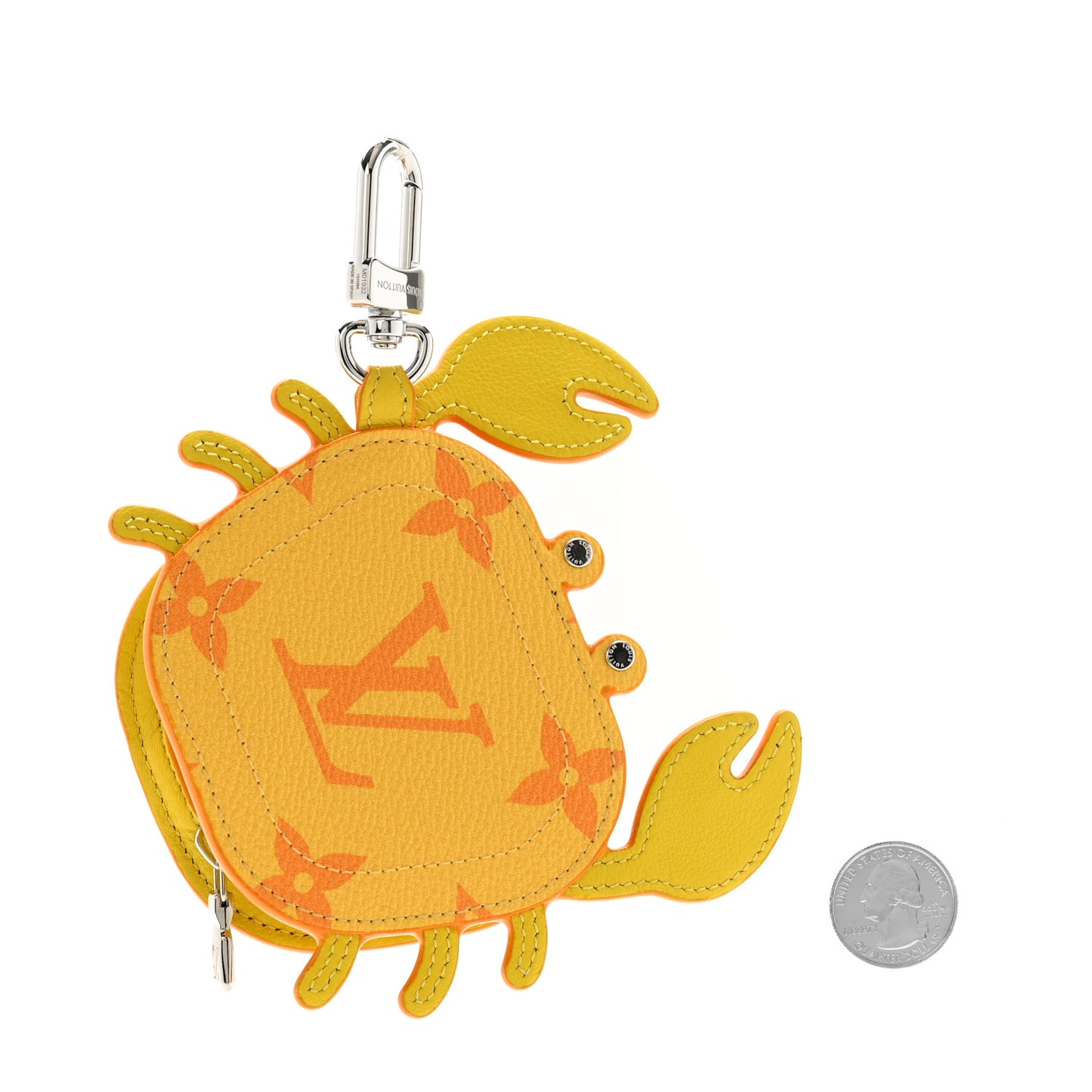 Monogram Crab Bag Charm Yellow