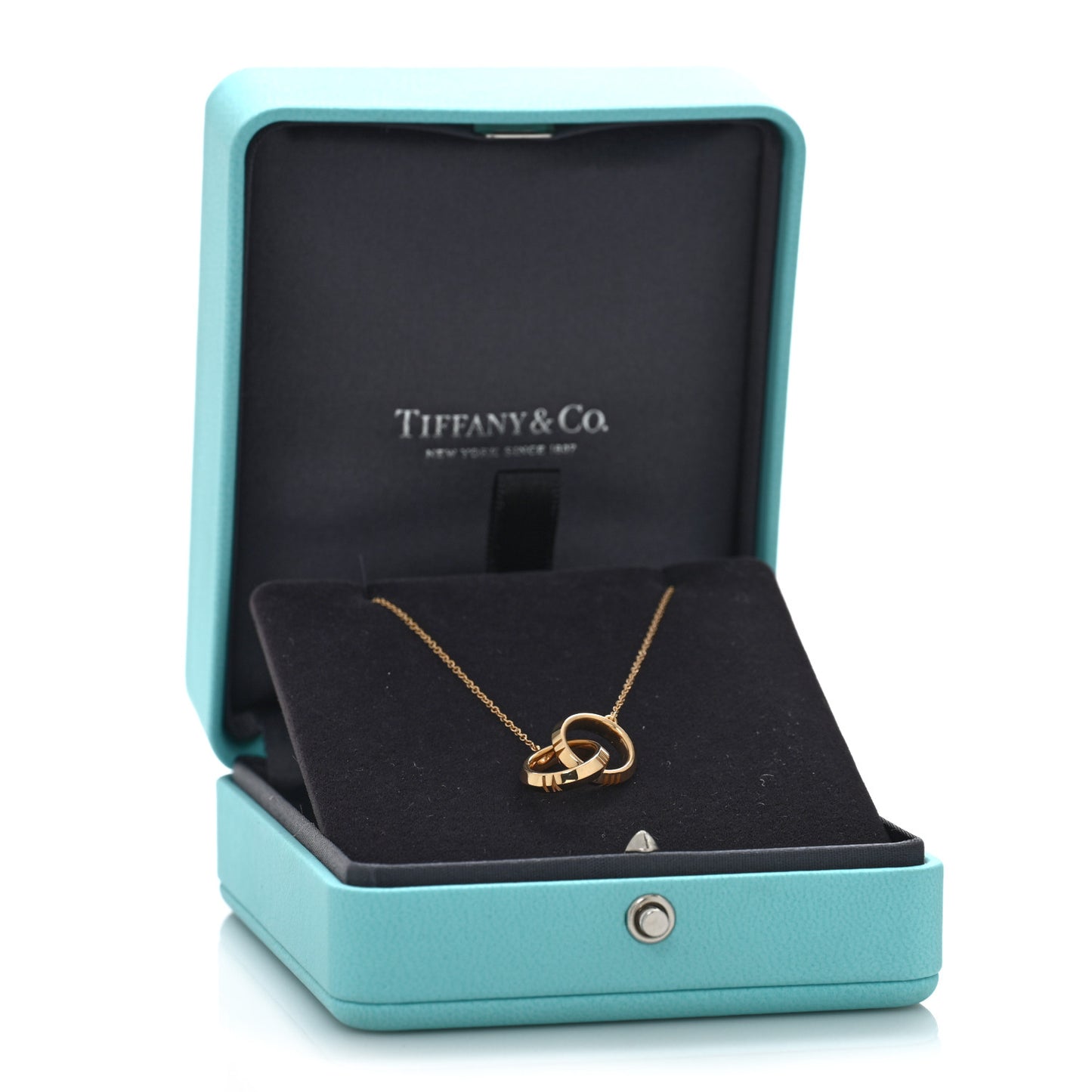 18K Rose Gold Interlocking Atlas Open Pendant Necklace
