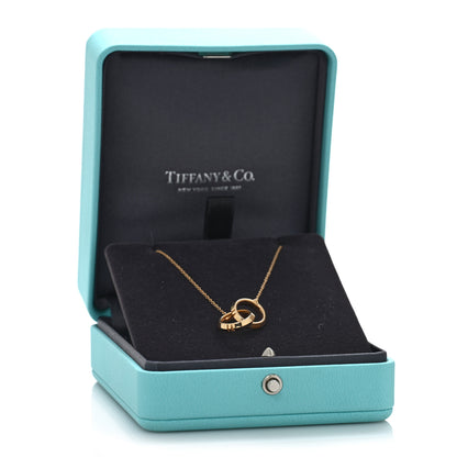 Tiffany 18K Rose Gold Interlocking Atlas Open Pendant Necklace 6 of 6