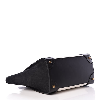 Celine Bullhide Calfskin Mini Bi-Color Luggage Black White 4 of 12