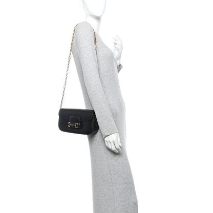 Gucci Azalea Calfskin Small Horsebit 1955 Chain Shoulder Bag Black 2 of 13
