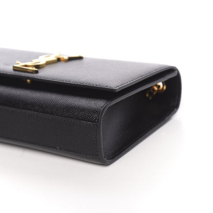 Saint Laurent Grain De Poudre Small Monogram Kate Satchel Black 8 of 9