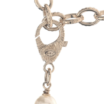 Chanel Pearl Crystal CC Long Necklace Gold 5 of 7