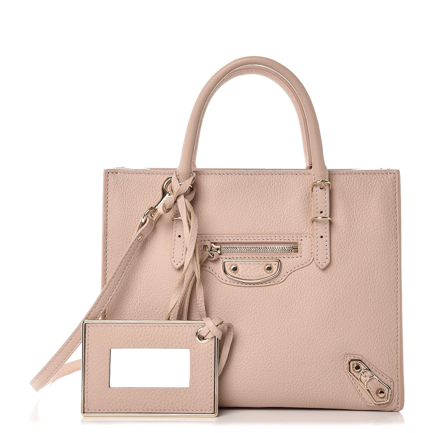 Balenciaga Grained Calfskin Gold Metallic Edge Hardware Papier Mini A4 Bois de Rose 1 of 10